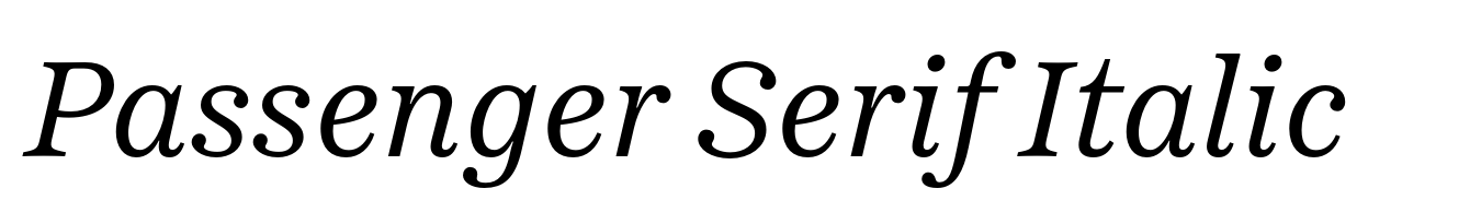 Passenger Serif Italic
